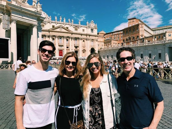 Alexandra and her family are shown above on vacation to Rome, Italy.